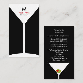 Carte de visite tenant le bar de monogramme - noir