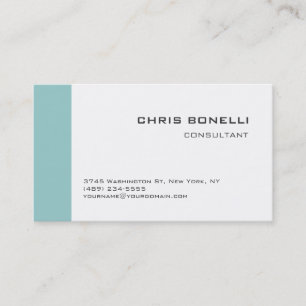 Carte de visite tendance blanche bleue chic