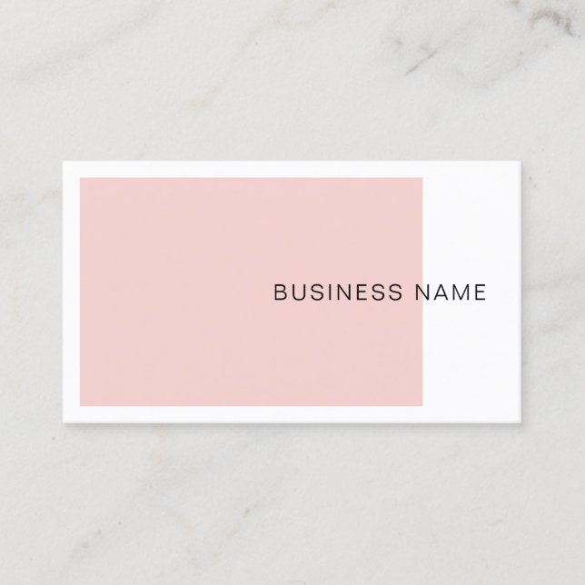Carte De Visite Tendance Blush Pink Elegant Entreprise Moderne Sim (Devant)