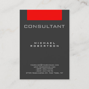 Carte de visite tendance consultant rouge gris pot