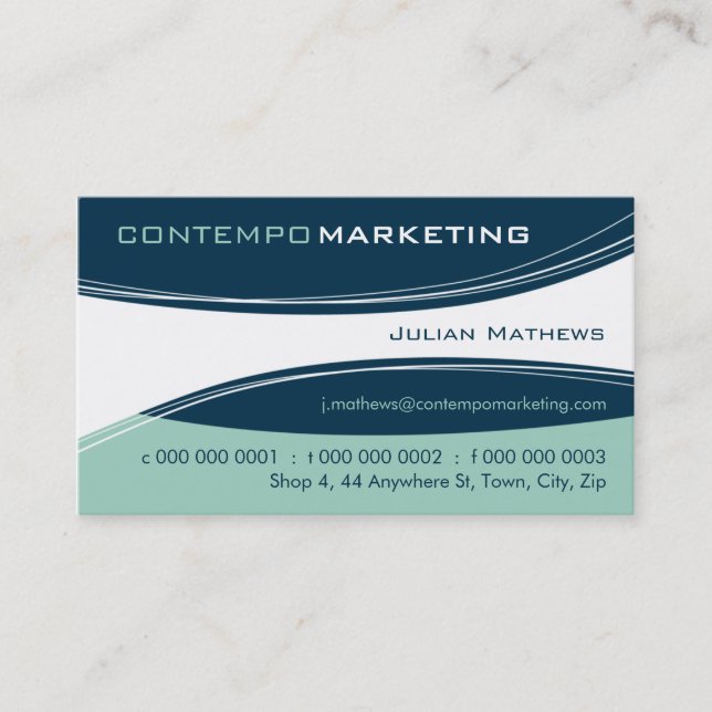 Carte de visite TENDANCE :: contempo 6AL (Devant)