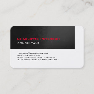 Carte De Visite Tendance Élégant Gris Rouge Blanc Conseiller Direc