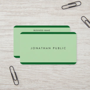 Carte De Visite Tendance Élégant Vert Professionnel Luxe Personnal
