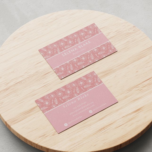 Carte De Visite tendance et élégant | Floral gras et élégant (Créateur téléchargé)