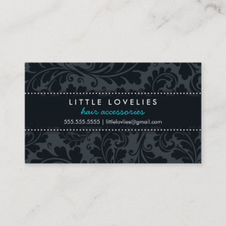 CARTE DE VISITE tendance fleuris gris fusain noir