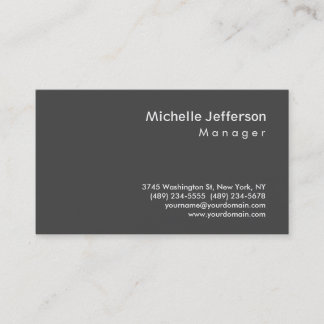 Carte de visite tendance Gray Design Manager