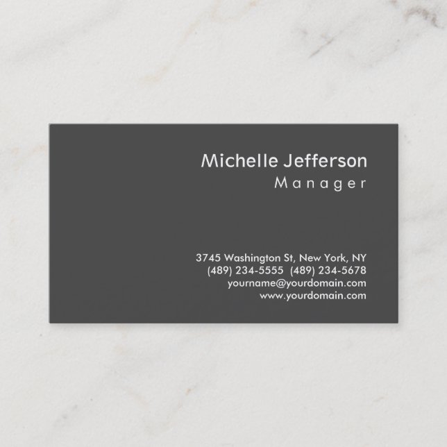 Carte de visite tendance Gray Design Manager (Devant)