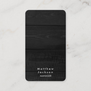 Carte De Visite Tendance Grey Wood Moderne Plain Professional Mana
