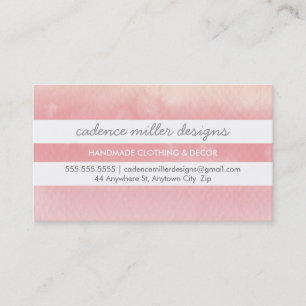 Carte De Visite TENDANCE LARGE STRIPE ombre couleur eau corail ros