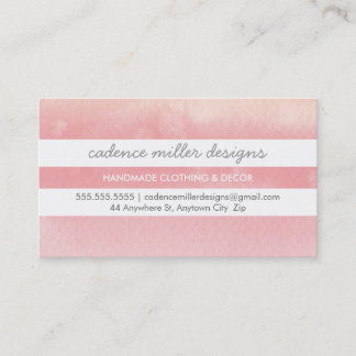 Carte De Visite TENDANCE LARGE STRIPE ombre couleur eau corail ros