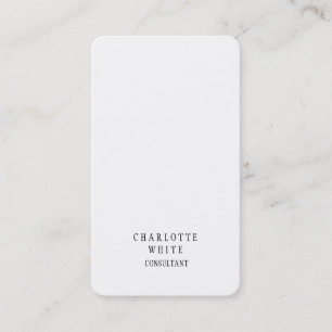 Carte De Visite Tendance Minimaliste Blanc Créatif Simple Plat
