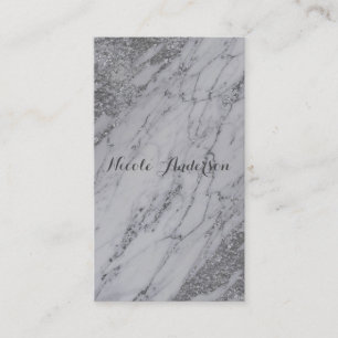 Carte De Visite Tendance Moderne Argenté Glamour Chic Marbre Éléga