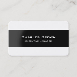 Carte De Visite Tendance Moderne Élégant Noir Blanc Manager