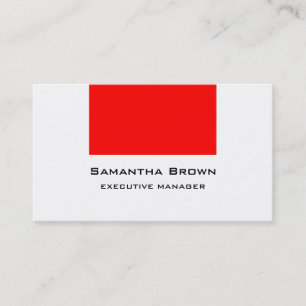 Carte De Visite Tendance moderne Elégant Red White Manager