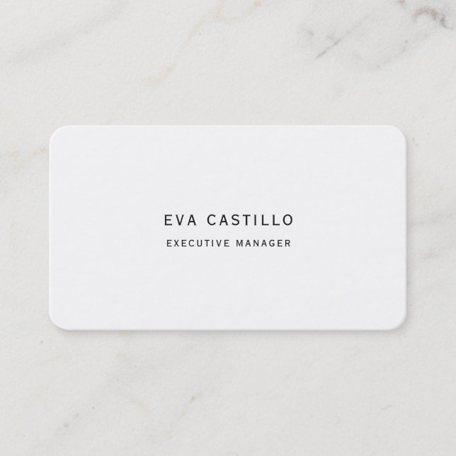 Carte De Visite Tendance Moderne Élégant Simple Noir Blanc Mat (Devant)
