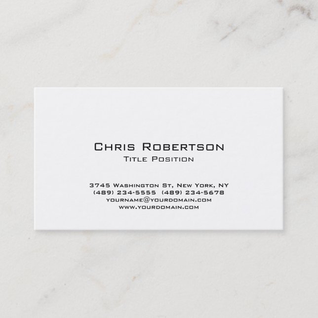 Carte de visite tendance noir blanc charmant (Devant)