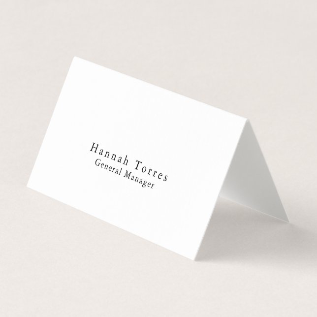 Carte De Visite Tendance Noir & Blanc Créatif Moderne (Devant)