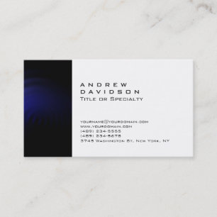 Carte de visite tendance noir bleu blanc