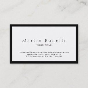Carte de visite tendance noir et blanc simple