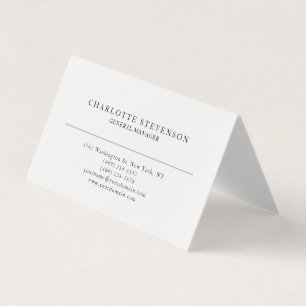 Carte De Visite Tendance Professionnel Blanc Simple Minimaliste