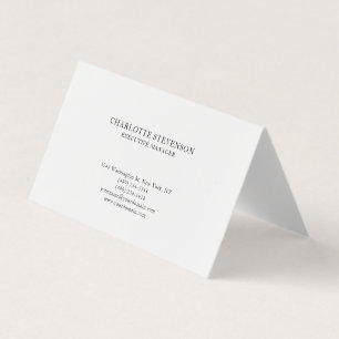 Carte De Visite Tendance Professionnel Blanc Simple Minimaliste