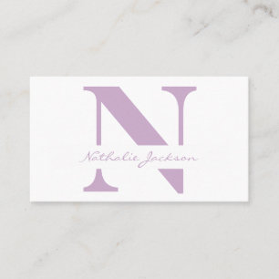 Carte De Visite Tendance professionnelle simple violet monogrammed