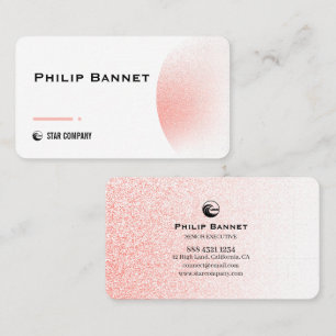 Carte de visite tendance rose corail élégante