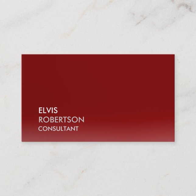 Carte De Visite Tendance Rouge foncé Attractif Plaque simple (Devant)