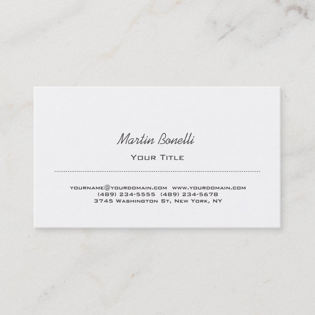 Carte de visite tendance script noir et blanc (Devant)