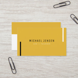Carte De Visite Tendance Stylish Mustard Jaune Moderne Minimal