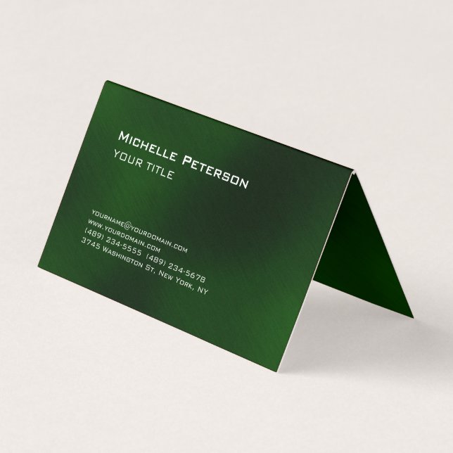 Carte De Visite Tendance vert foncé futuriste moderne (Devant)
