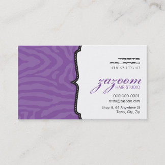 CARTE DE VISITE tendance zèbre rayé violet violet