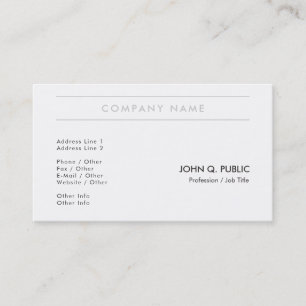 Carte De Visite Tendre Modern Creative Simple Plain Company