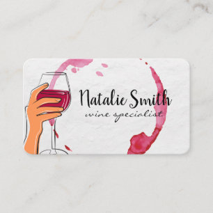Carte De Visite Tenir un verre de vin   Un toast   À votre santé