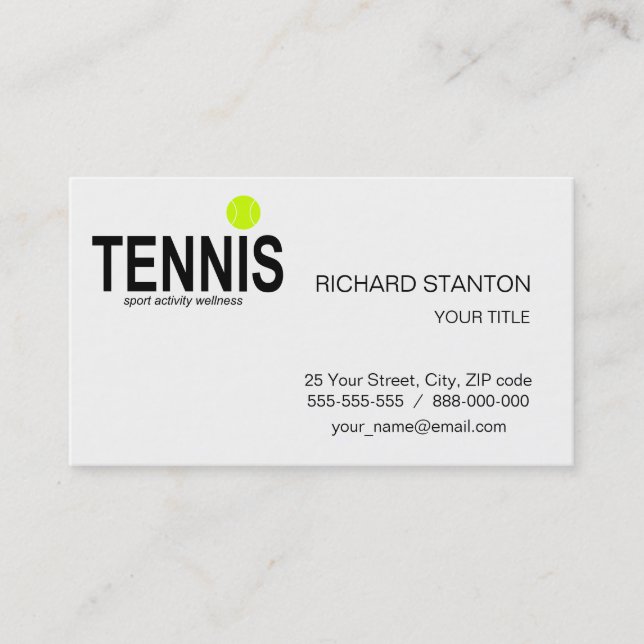 Carte De Visite Tennis (Devant)