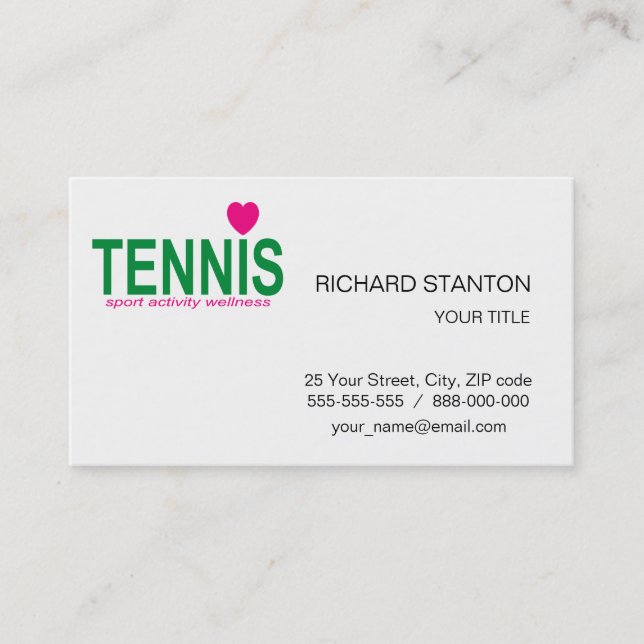 Carte De Visite Tennis (Devant)