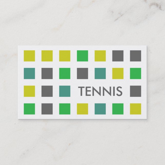 Carte De Visite TENNIS (carrés modernes) (Devant)