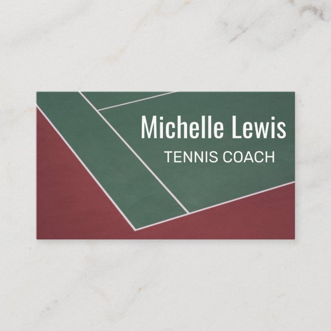 Carte De Visite Tennis Coach Simple Professional Hard Court Sports (Devant)