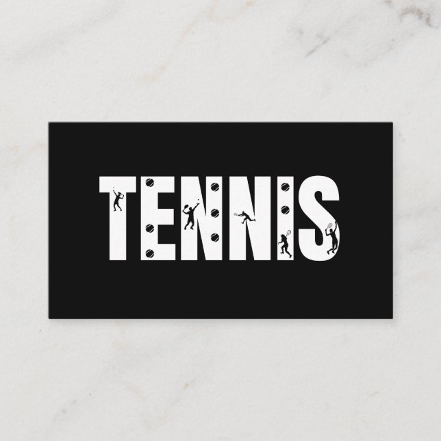 Carte De Visite Tennis moderne Social Media Player Coach Club Ball (Devant)