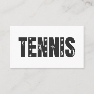 Carte De Visite Tennis moderne Social Media Player Coach Club Cool