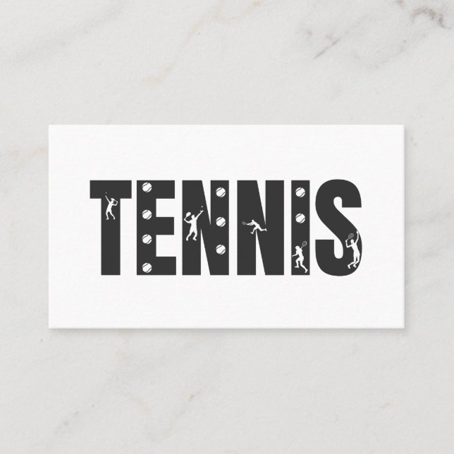 Carte De Visite Tennis moderne Social Media Player Coach Club Cool (Devant)