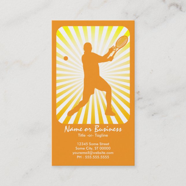 Carte De Visite tennis : raies rétro : (Devant)