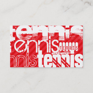 Carte De Visite Tennis ; Scarlet Red Stripes