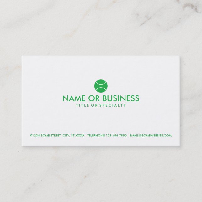 Carte De Visite tennis simple (Devant)