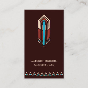 Carte De Visite Terra Cotta Turquoise Design Tribal tendance