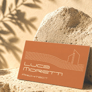 Carte De Visite Terracotta Architecte Moderne Minimaliste Élégante