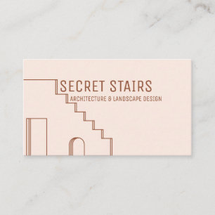 Carte De Visite Terracotta Blush Architect Escalier Porte Fenêtre