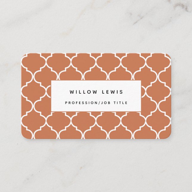 Carte De Visite Terracotta Méditerranéenne Marocaine Professionnel (Devant)