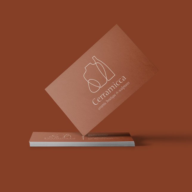Carte De Visite Terracotta Porcelaine Brûlée Sculpture Vase Cérami (Créateur téléchargé)