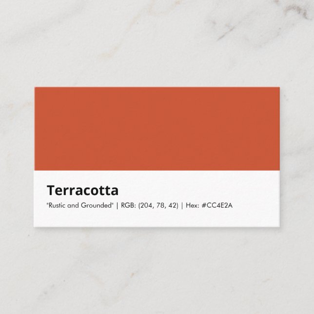 Carte De Visite Terracotta | "Rustique et Ancré" (Devant)